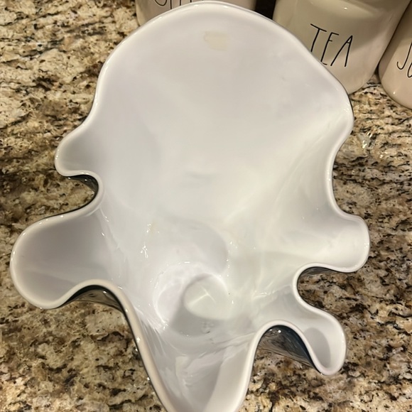 Vintage Hand Blown Glass Art Vase Ruffled Edge Space Universe Art - Picture 6 of 12